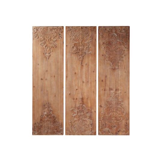 55" Brown Wood Rustic Wall Decor, 3ct.